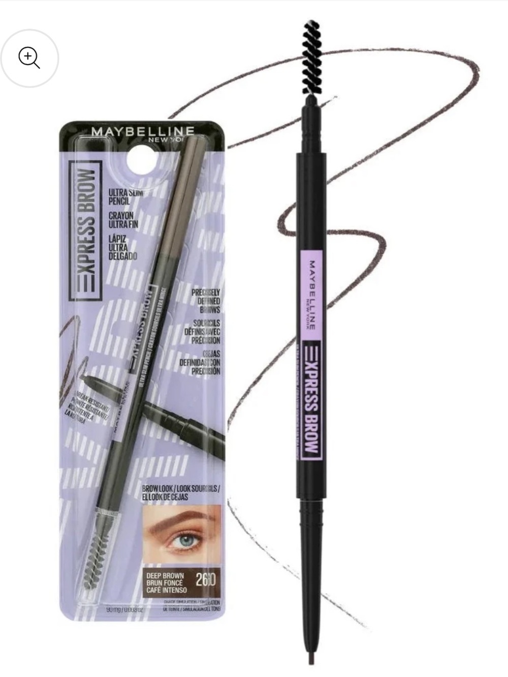 Maybelline Express Brow Ultra Slim Eyebrow Pencil - Deep Brown, NEW
